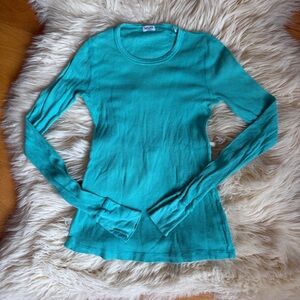 Splendid Aqua Knit Top